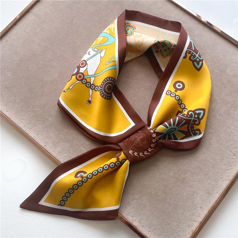 Striped Silk Scarf Imitation Long Diagonal Plaid Perfect For Spring Summer