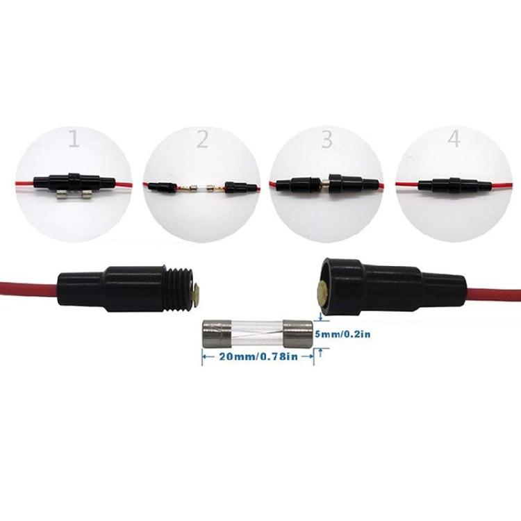 Pack of 10 Practical Inlines Fuses Holders 5x20mm Portable for Efficient Wiring In Home and Industrial Equipment