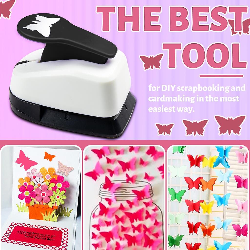 3pcs Paper Cutter for Crafts Hole Punchers Tool Set 3/8 5/8 1 Inch 9 16 25mm Butterfly Paper Shapes for Card Making Scrapbook