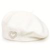 New autumn and winter wool beret women's pearl love rhinestone French face small warm painter hat
