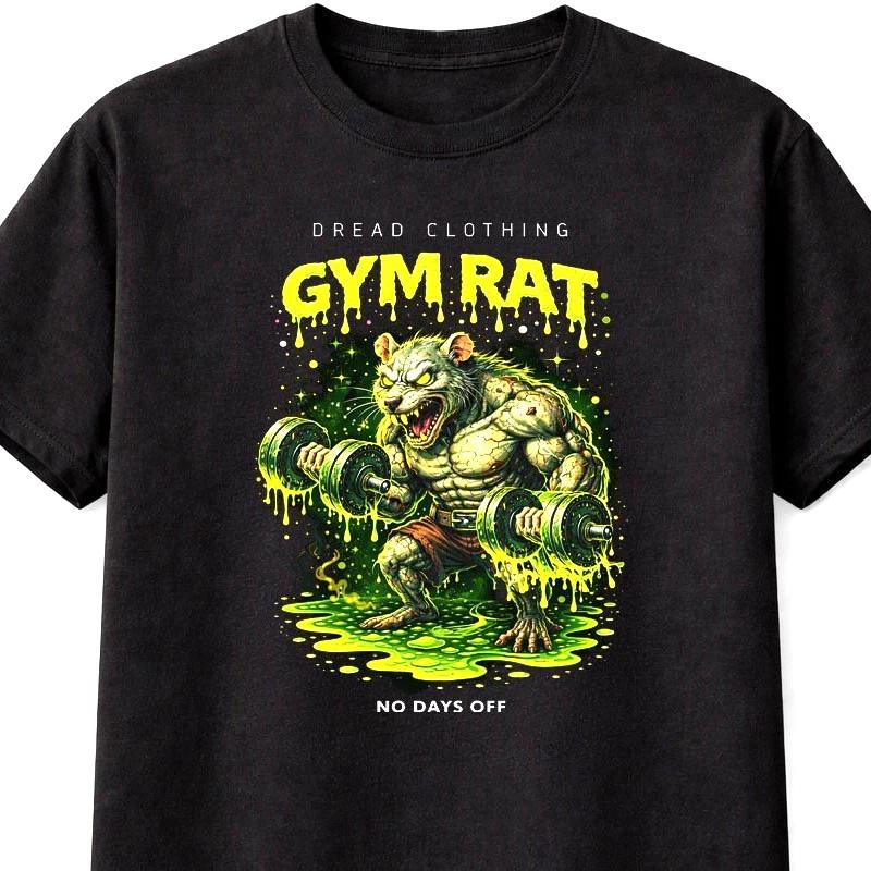 Gym Rat TShirt Gym Horror Gothic Unisex Black Graphic Tee S