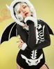 Mobbunny Gotik Güzellik Kurukafa İskelet Sevimli Kıyafet Siyah Kadın Kostümü, Cosplay, Anime, Oyun, Ev Giyim, Pijama, Body, Leotard, Kapüşonlu, Baskılı,