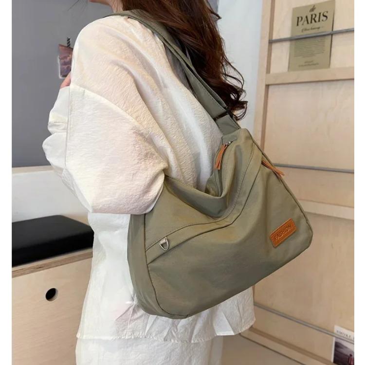 Versatile Women's Crossbody Bags  Zipper  Solid  Nylon  Large Capacity  Interior Pocket  Shoulder Bag