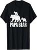 Papa Bear Two Cubs Shirt Daddy Bear Twin TShirt Papa 2 Kids T-Shirt