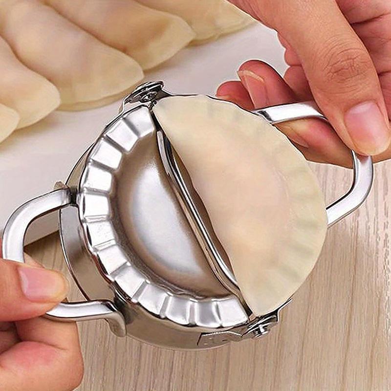 Stainless Steel Dumpling Mold and Wonton Maker, Heavy Duty Manual Dough Presser for Home Kitchen Baking, Easy to Clean Metal Pastry Making Tool Set