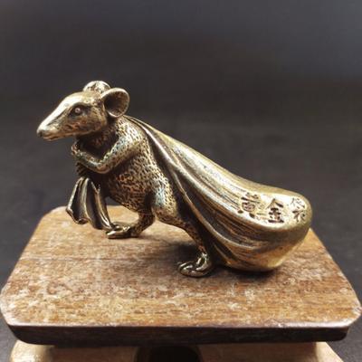 XITAO Pure Copper Mouse Ornaments Attract Wealth Brass Tea Pets, Home Decor Boutique Small Ornaments HJF0624