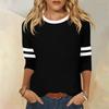 Dames T-skjorte Tee 3/4 Erme Hverdag Weekend Mote Basic Rund Hals Vanlig Topp