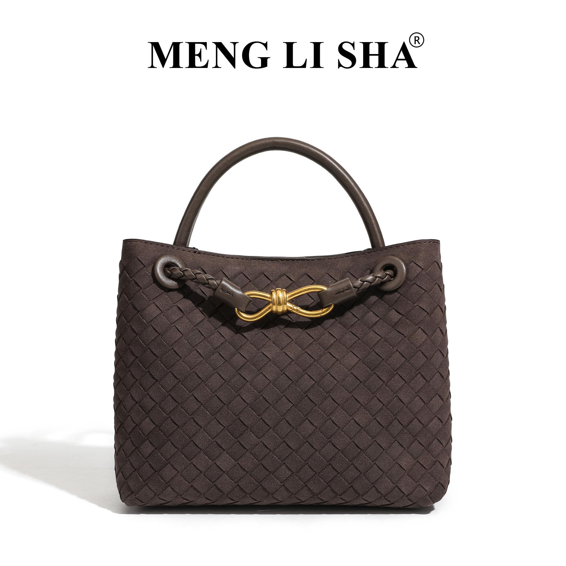 

Retro High-end Hand-held Tote Bag, Autumn and Winter New Item, Frosted Suede Woven Bag, Single Shoulder Crossbody Women s Bag кофейный