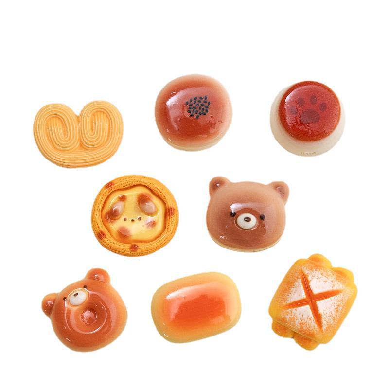 Cartoon Bear Bread Resin Accessories: DIY Jewelry, Hairpins, Shoe Buckles, and Cream Glue Decor