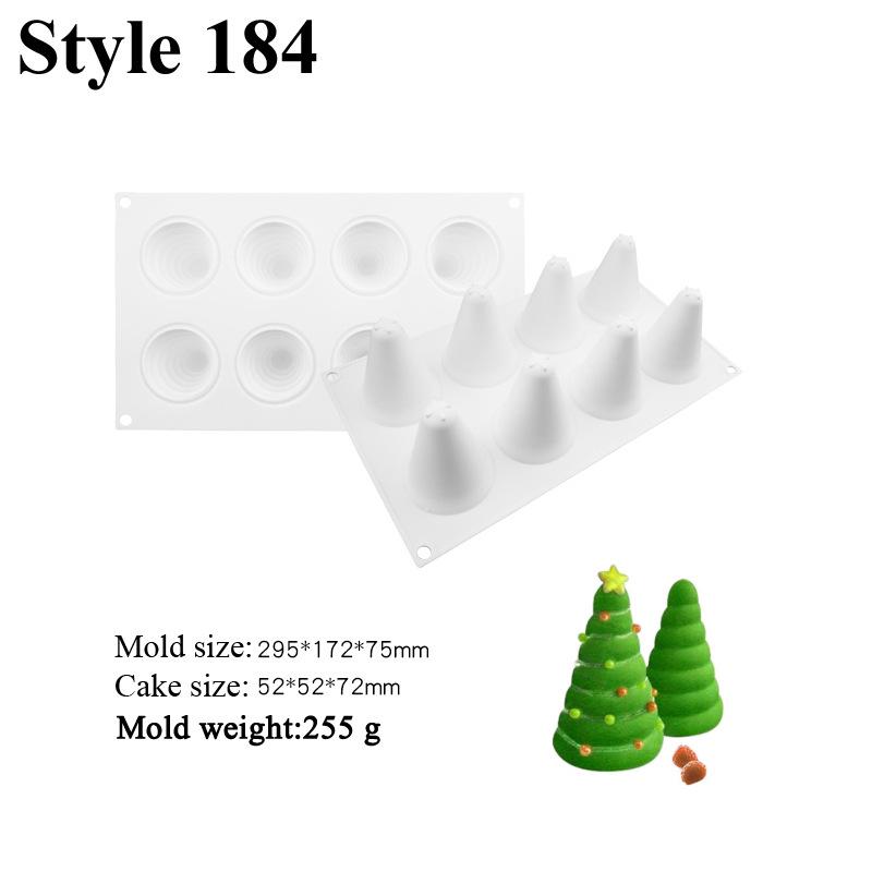 Shenhong Christmas Silicone Mold: 6-Cavity Tree & Santa Decorations for Mousse Cake and Chocolate Baking