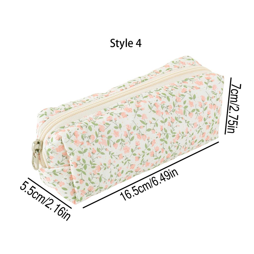1 Pc Exquisite Bowknot Single-layer Pencil Case, Floral Pattern Design Storage Bag, a Must-have for Back To School Season
