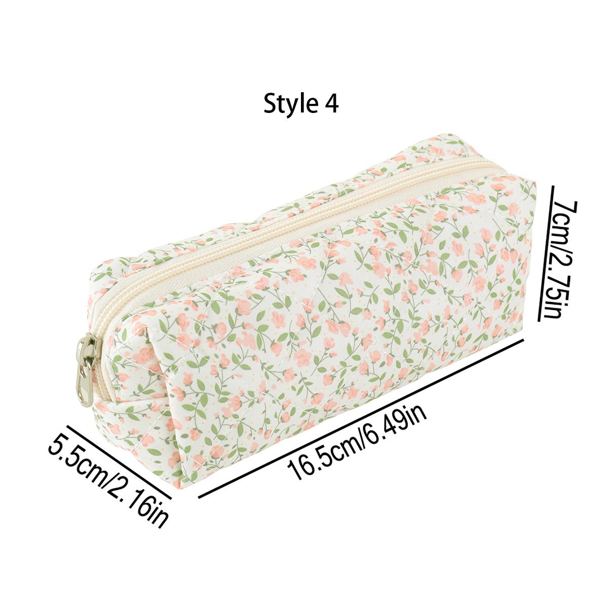 1 stuk exquise strik enkele laag potloodtas, opbergtas met bloemenpatroon, een must-have voor het back-to-school seizoen