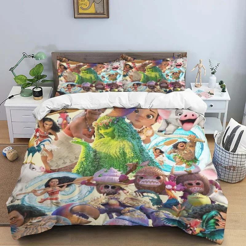 

Moana Maui Ocean 3D Printed Beding Set Quen King-Sized Dimensionsd Dimensions Soft Duvet Cover Set Warm Comforter Cover With Pilowcase Set Home 100*200cm Single