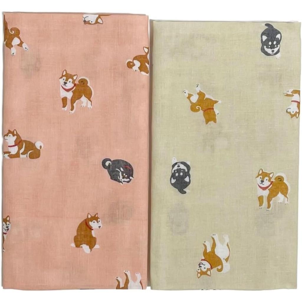 amife petit Tenugui Hand Cotton Made In Treatment Inu (Japanese Towel), 100% Gauze, Japan, Fray-resistant (Shiba Design)