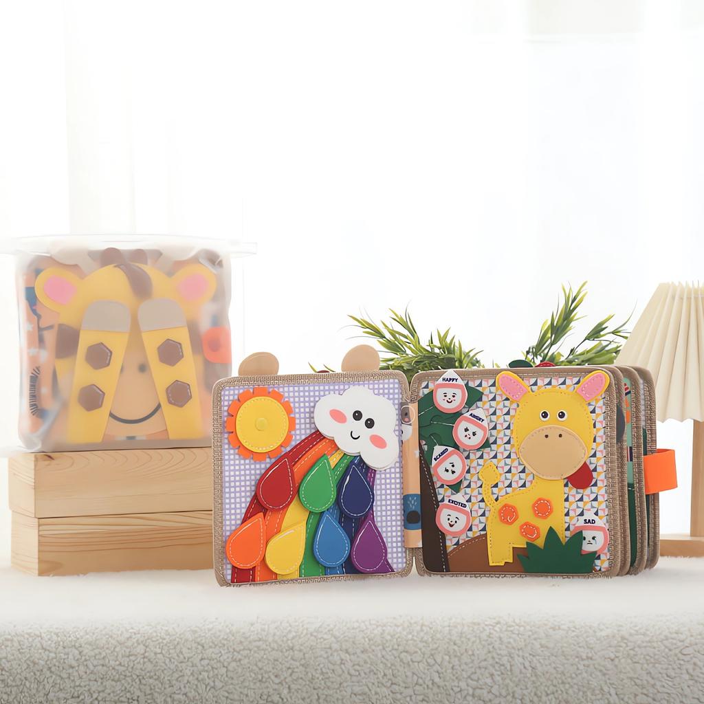 Montessori Spielzeug Beschäftigungsbuch Kinder Formenspielzeug Feine Säuglinge Frühe Farbkognitive Lernspielzeuge Grundlegende Lebenskompetenzen Spielzeug