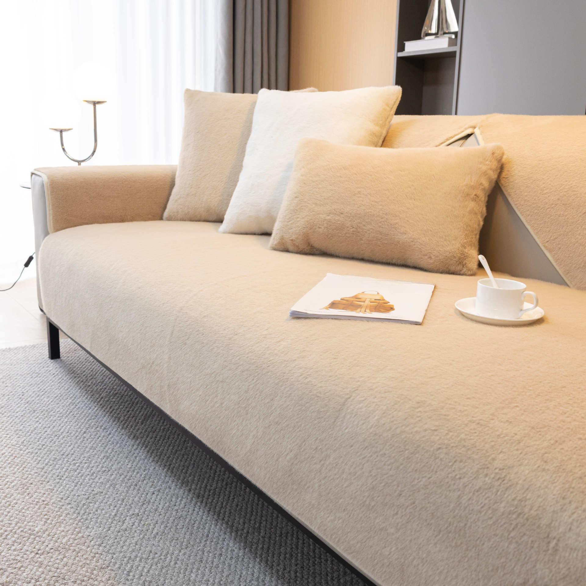 

Подушка для дивана зимняя утолщенная нескользящая зимняя теплая плюшевая наволочка ткань 70*70cm