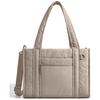 Nylon Puffer Tote Bag for Women Large Capacity Water-resistant Puffy Handbag Multiple Pockets Casual Quilted Crossbody Bag