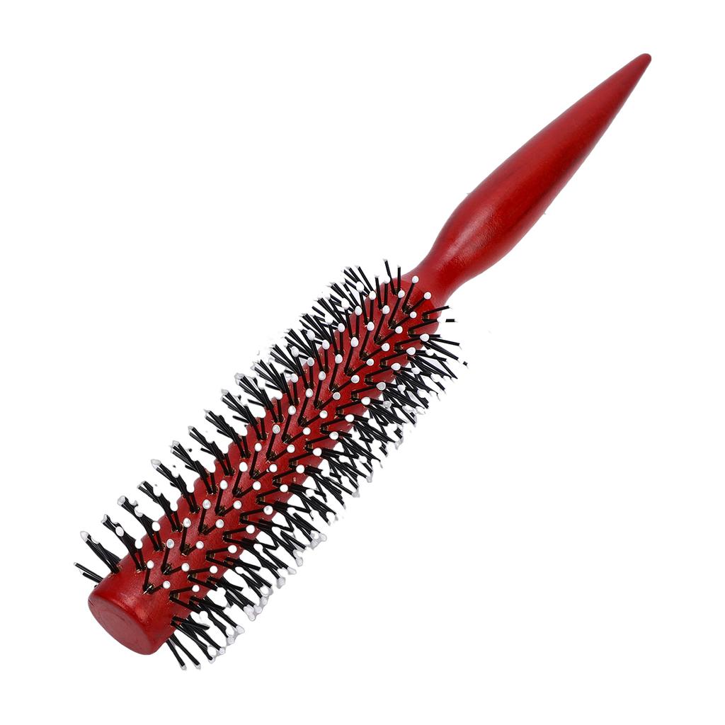 Round Styling Hair Brush Anti Static Handle Reduce Frizz Wooden Curling Roll Hairbrush for Salon Home Use L 8.9 X 1.7in