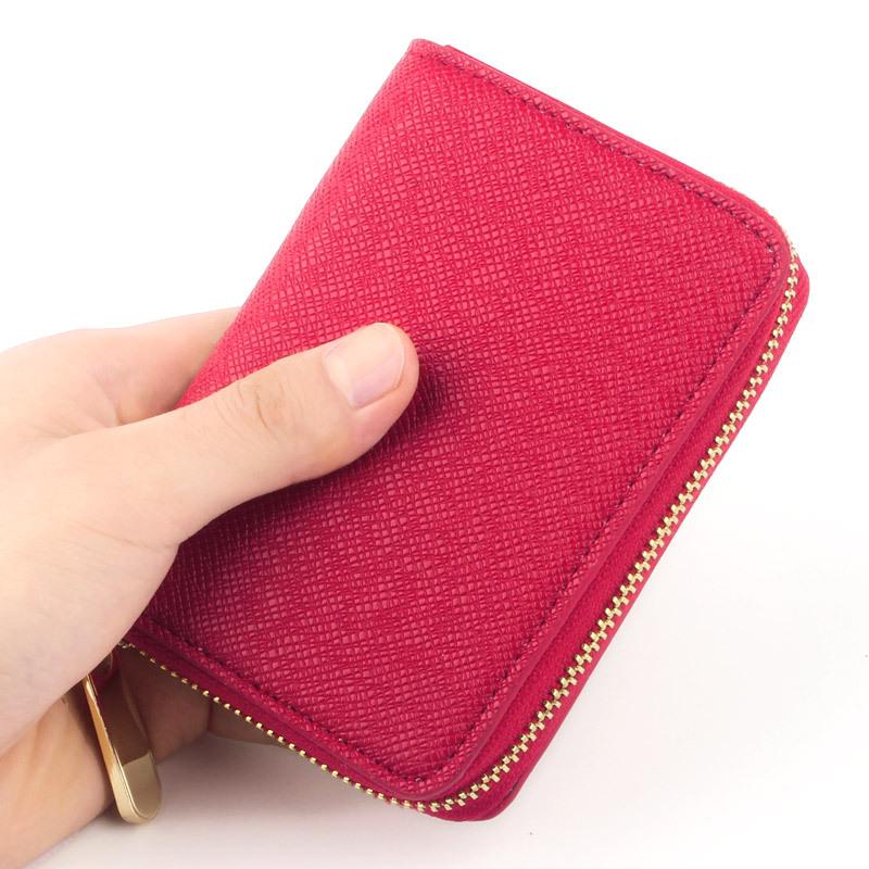 Japanisches Damen Crossgrain Kurzportemonnaie und Münzfach.