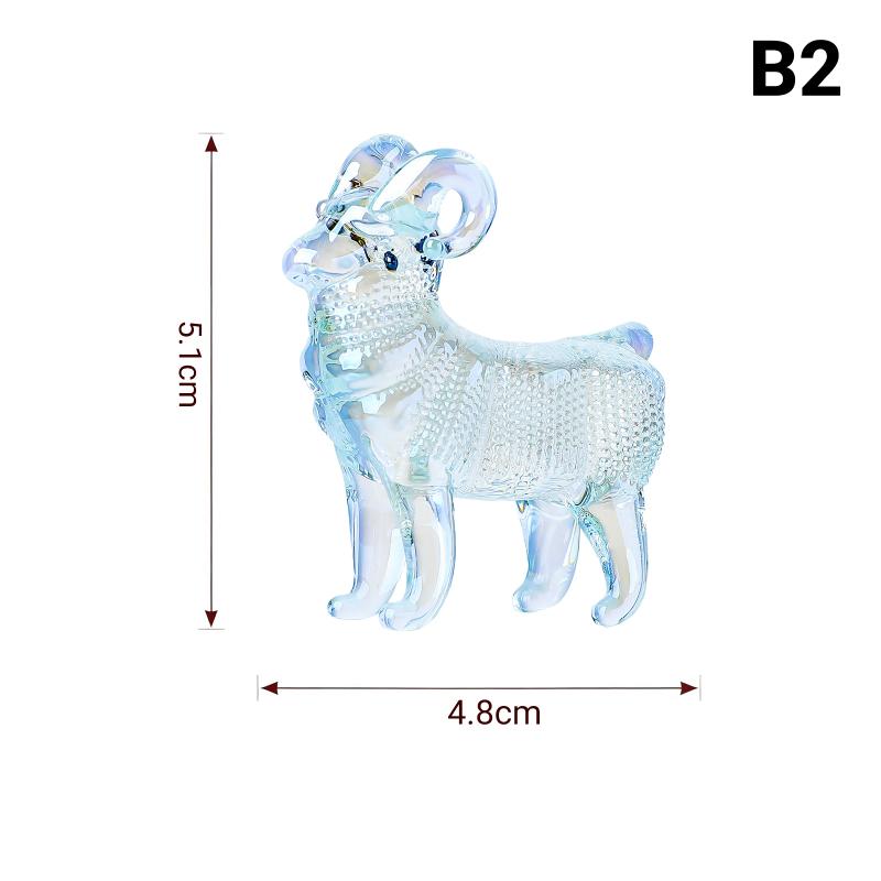 Kristallschaf-Figur 2027 Sternzeichen Schaf Statue Zuhause Schreibtisch Bücherregal Büro Ornament Schaf Dekoration Feng Shui Bringt Glück
