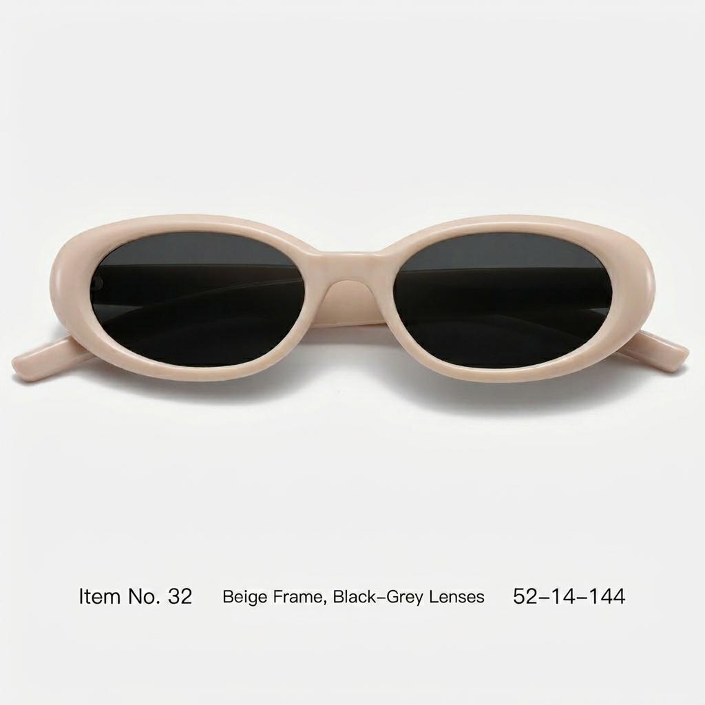 Retro Oval Small Frame Sunglasses UV400 Sun Protection Fashion Shades for Women Men Outdoor Driving Daily Wear