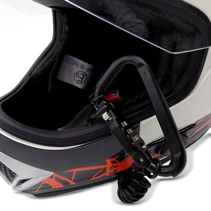 Diebstahlschutz Motorradhelm / Zahlenschloss mit Karabiner Tourtecs