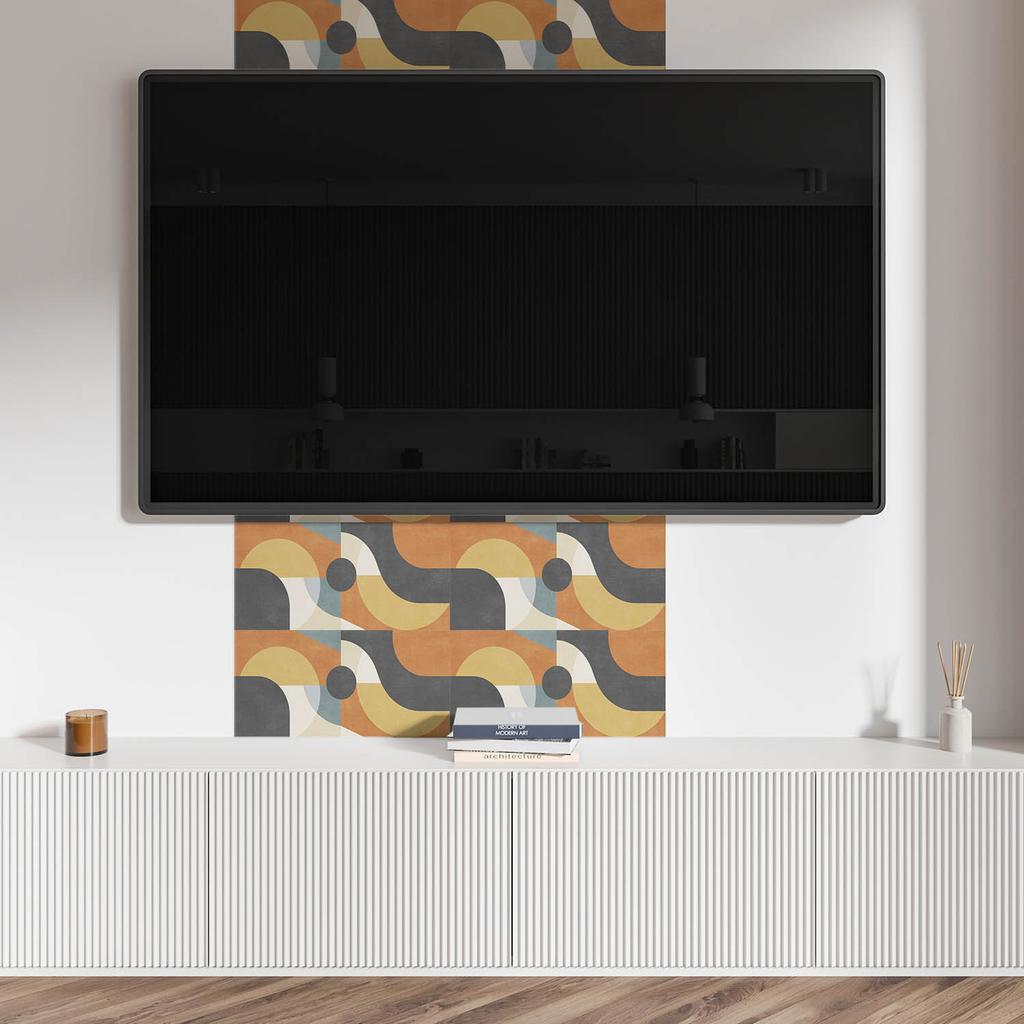 Paczka Kafelków Samoprzylepnych Abstrakcyjne Kształty I Linie 10X40X20 Cm