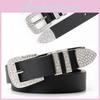 Dark Trendy Punk Style Faux Leather Belt With Alloy Buckle For Casual Wear