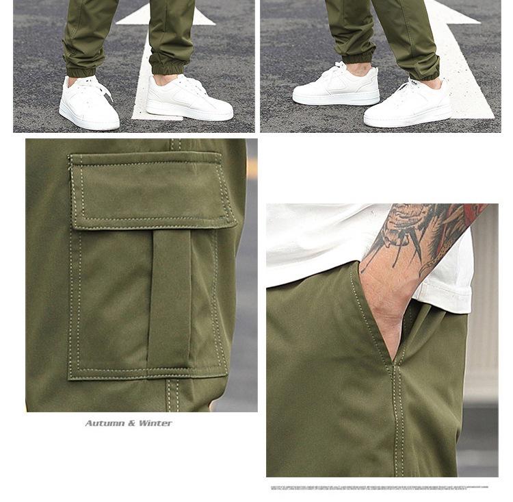 2025 Lässige Cross-Border Arbeitshose mit mehreren Taschen und Kordelzug