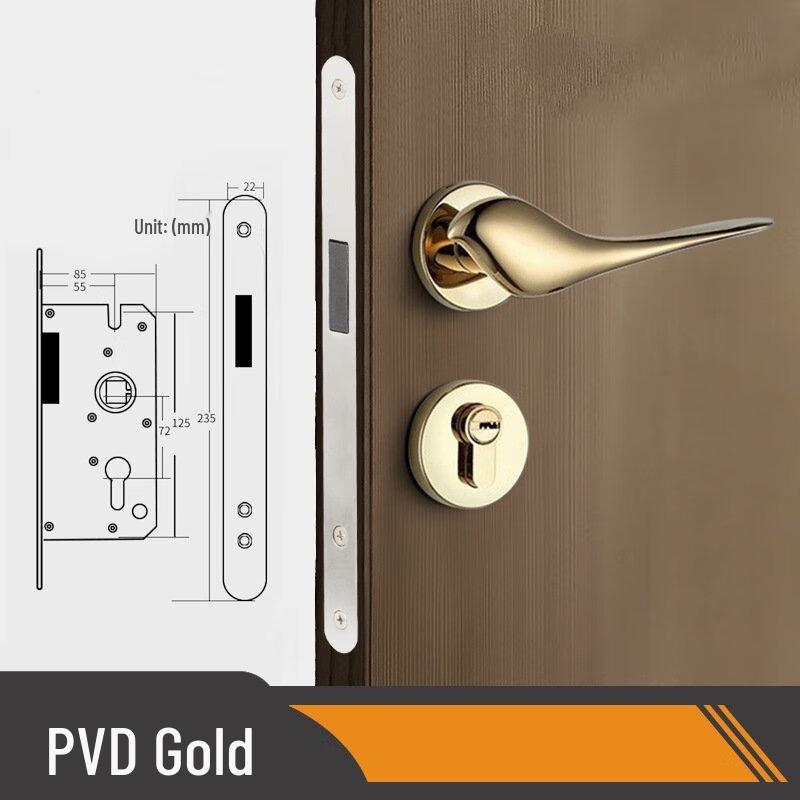 Механический дверной замок Shengbei PVD Золото Цинковый сплав