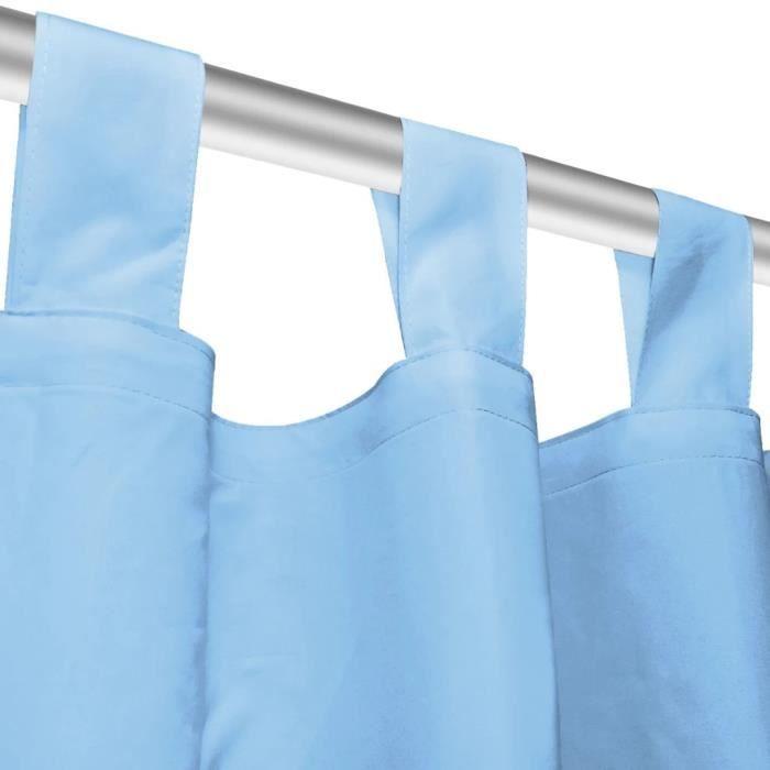 Rideau occultant - vidaXL - Turquoise - 140 x 175 cm - 2 pcs - Micro-satin