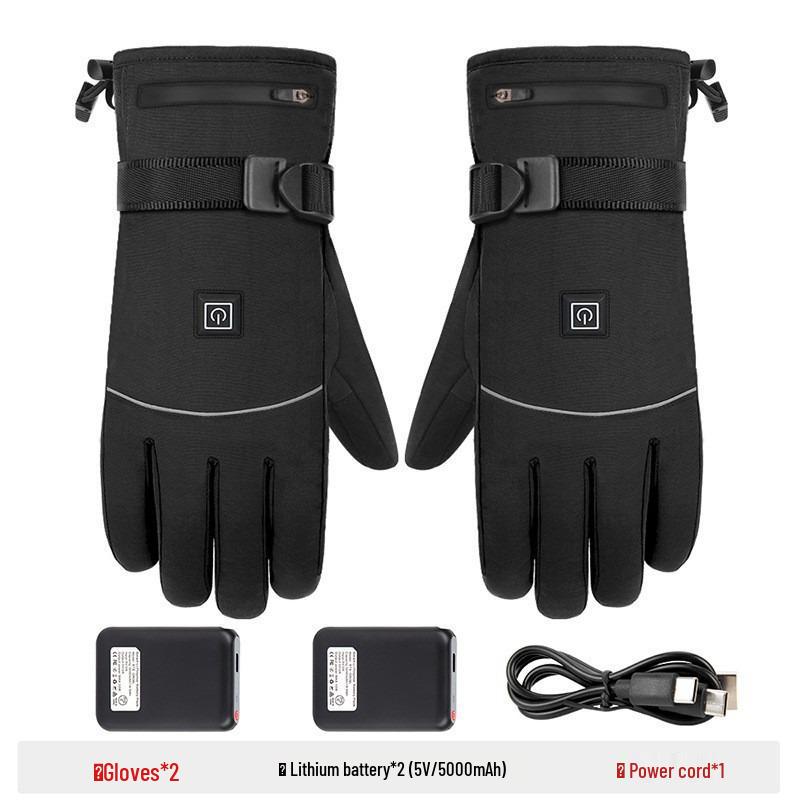 Electric Heated, Windproof, Waterproof Touchscreen Winter Gloves for Motorcycle Riding & Skiing
