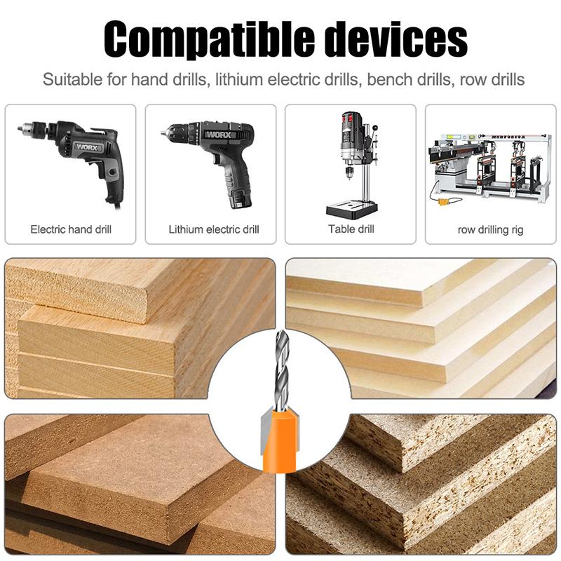 1Set Carbon Steel Woodworking Countersink Router Bit Screw Extractor Remon Demolition For Wood Milling Cutter