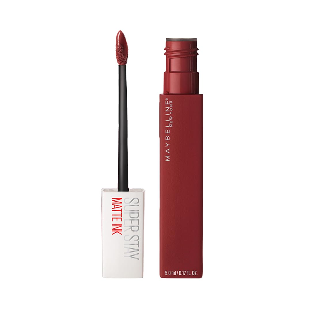 

Maybelline Superstay Matte Ink Lipstick Voyager 50 Deep Red Long Lasting Liquid Lip Color 16Hr Transfer Proof Smudge Free Makeup 5ml