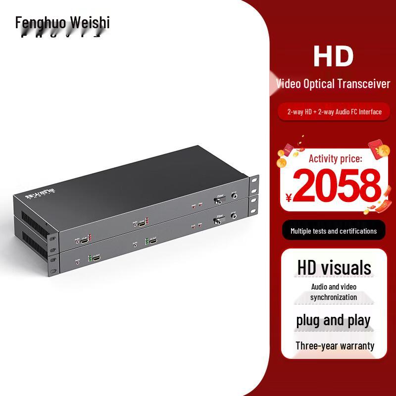 

2-Channel HDMI & Audio Fiber Optic Extender with FC Interface
