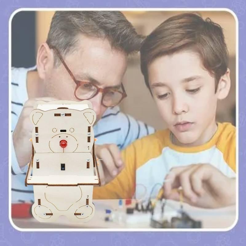 Intelligent Sensing Coin-eating Robot Diy Wood Material Science Experiment Toy For Elementary Students Ha-a03