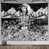 Skull Tapestry Evil Eye Black And White Skeleton Tapestries Wall Hanging Living Room Decor Hippie Trippy Tapestrys For Home