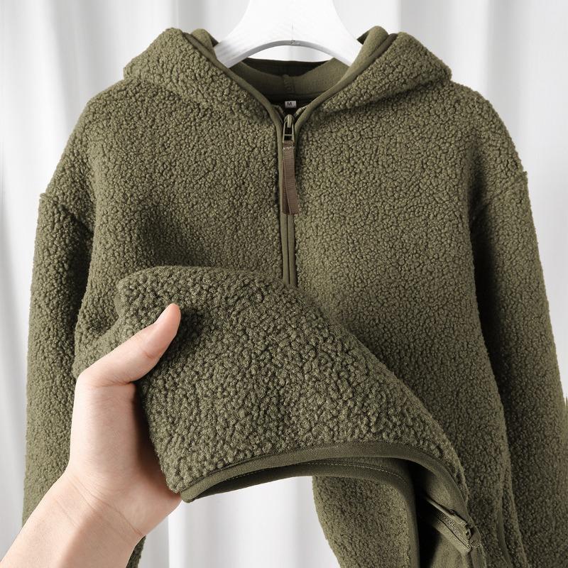 Fluffy! Soft waxy skin-friendly gentle milk white thickened fleece thermal hooded sweater jacket women's new products