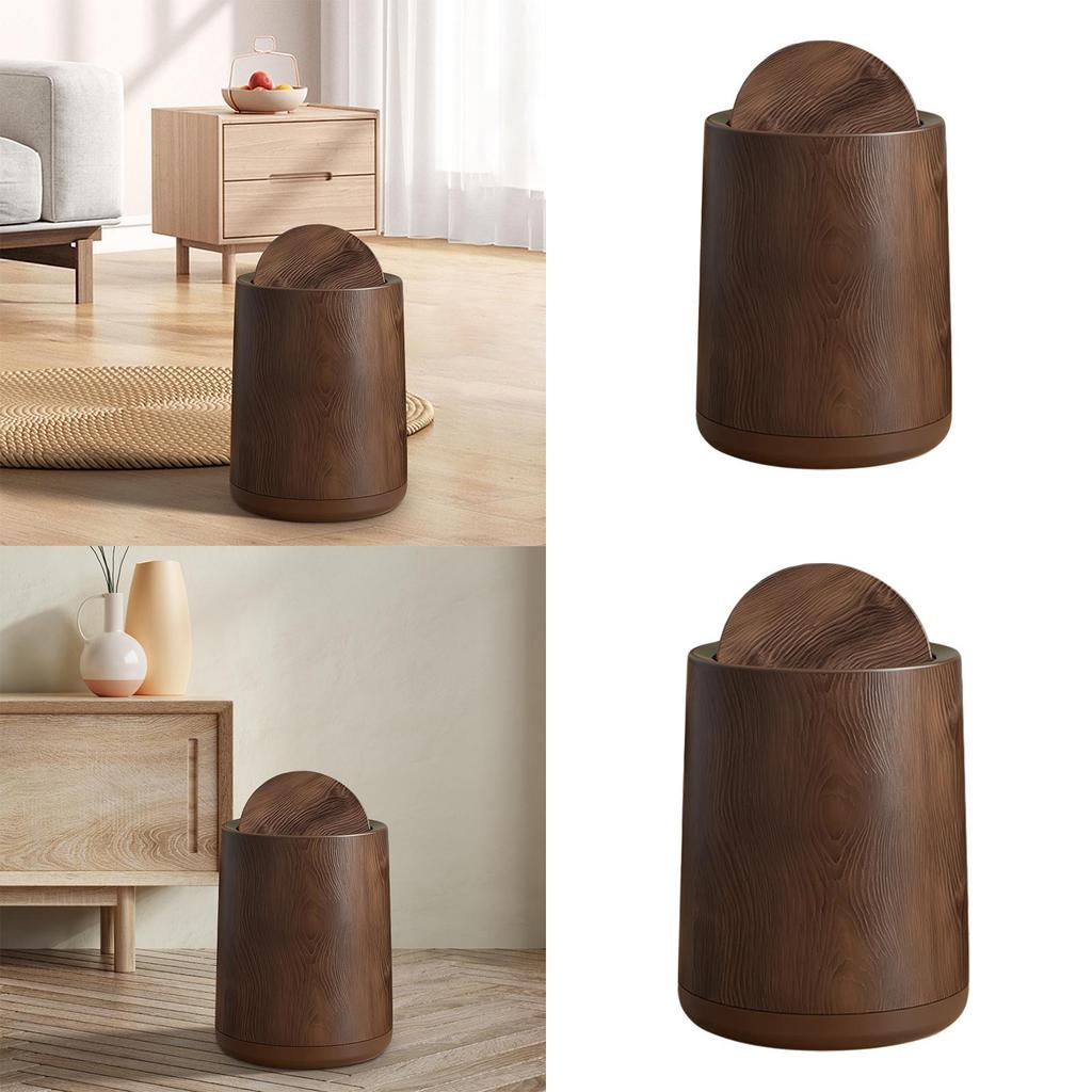 Waste Bin Round Garbage Basket Household Trash Bin for Home Bathroom Kitchen