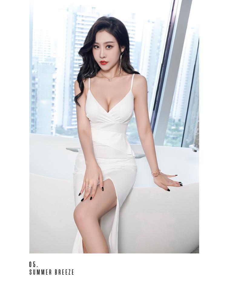 Elegantes tief ausgeschnittenes Bodycon-Abendkleid - Damen-Socialite-Nachtclub-Outfit