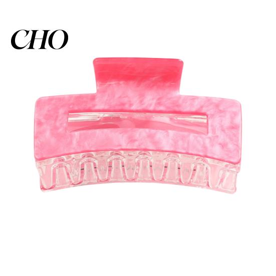 Strong Hold Hair Claw Anti-slip Teeth Leopard Heart Print Clip Pink Series Women Medium Size Back Head Shark Grip Accessory Multiple Colors