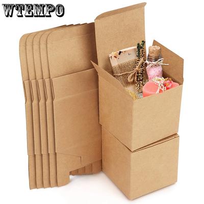 WTEMPO Foldable Kraft Paper Gift Boxes Easy Assembly Elegant Square Party Decor Favor Treat Boxes Perfect for Birthday Wedding Christmas