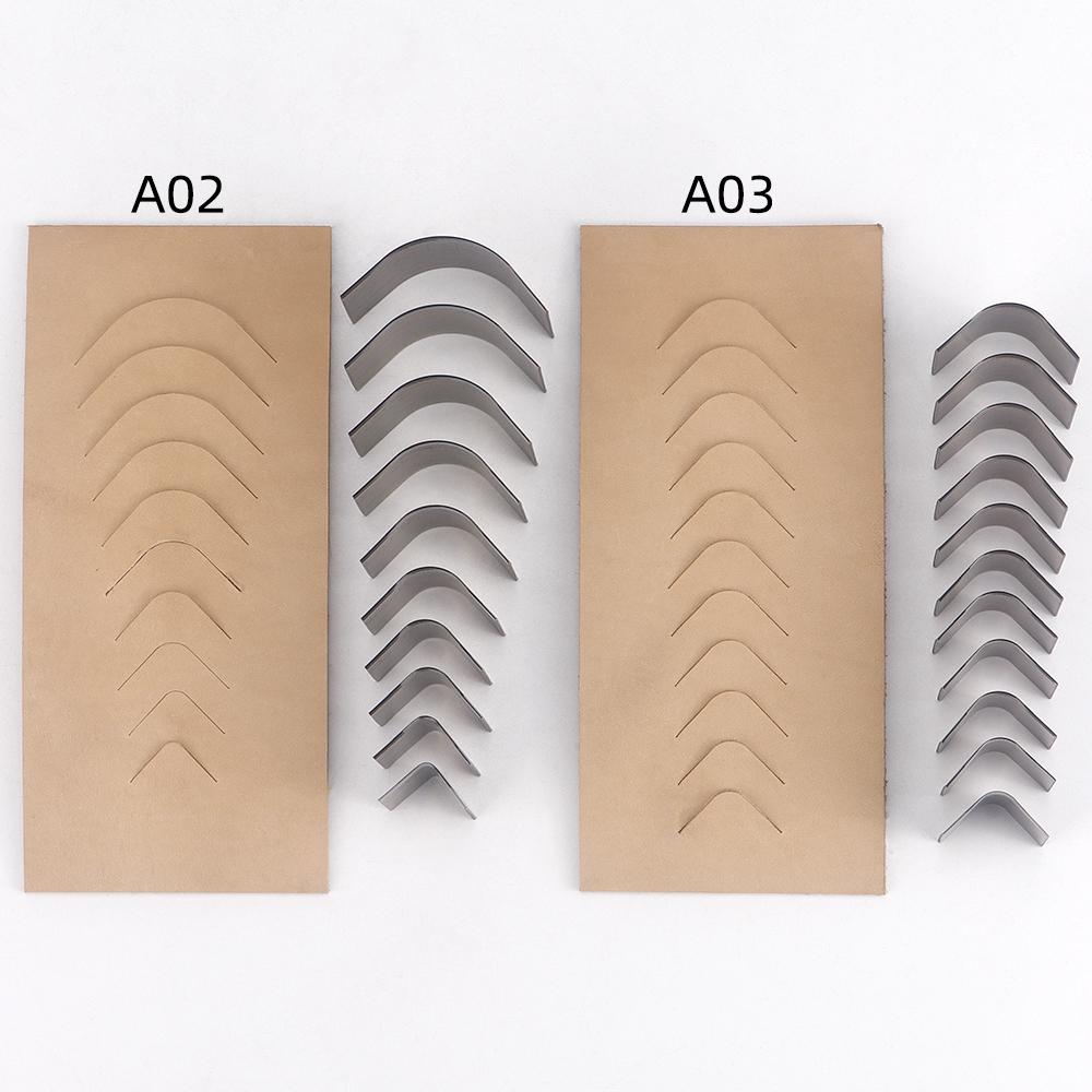 1Set Handmade Stamping Tools for Faux Leather, Metal Cutting Knife Mold, R-Angle Knife Mold, DIY Round Corner Cutting Knife Mold