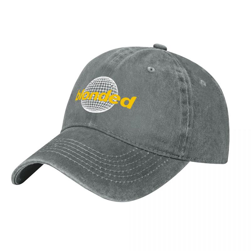 Danded Logo Washed Cotton Baseball Cap Classic Black Adjustable Hat With Globe Design Fashionable Streetwear Accessory
