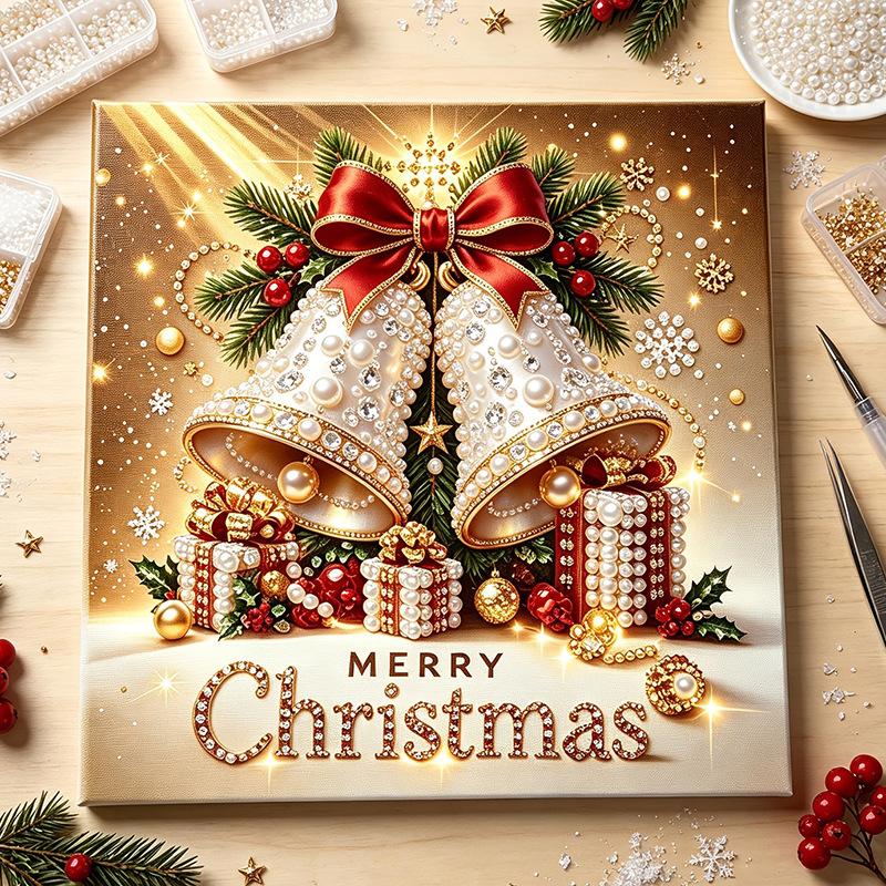 Kit Pittura Diamante Natale Fai da Te Babbo Natale Renna Mosaico Pittura con Perline Artigianato per Decorazione Murale Casa Festiva