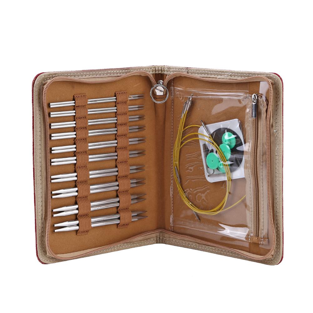 Crochet Hook Circular Knitting Needles Set with Case DIY Art Craft Weaving Sewing Stitches Tools Crochet Needle Knitting Tools