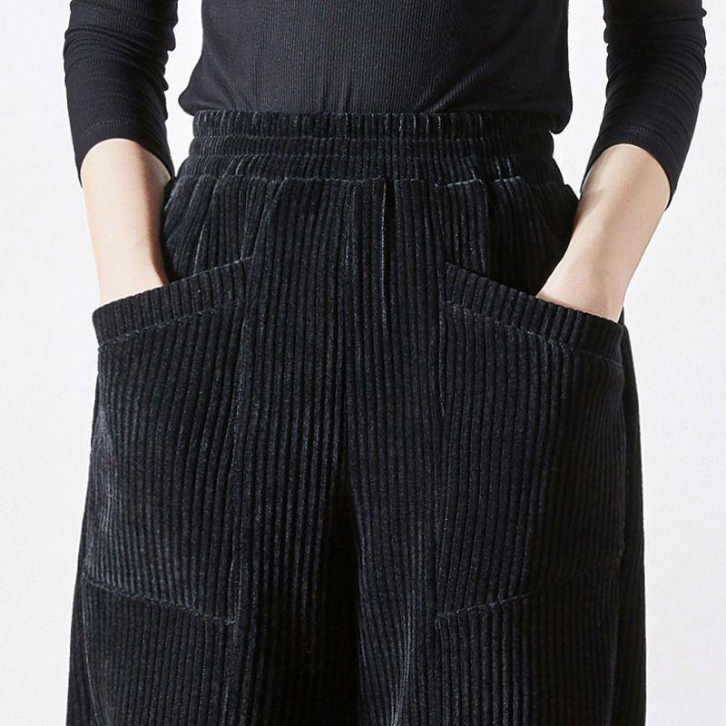 Women's Corduroy Harem Pants Autumn Winter Thickened Plus Size Loose High Waist  Fleece Pants