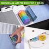 Abnehmbares wöchentliches Regenbogen-Pillenetui, Reise-Pillendose, Tragbarer 7-Tage-Medikamenten-Tabletten-Organizer, Behälter-Spender, 14 Fächer