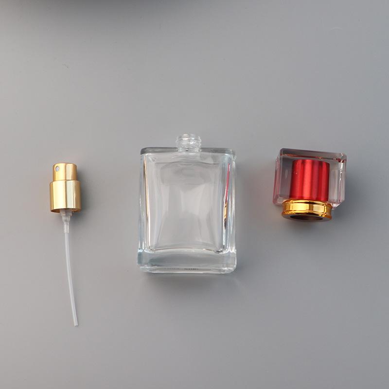 Premium Refillable Perfume Bottle Glass Transparent Empty Spray Bottle 50ml Portable Large Capacity Travel Cosmetics Bottle