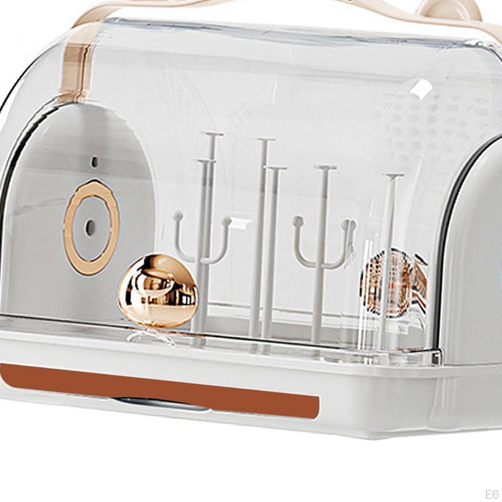 Baby Bottle Drainer Rack Holder, Countertop Dryer, Dustproof ,Nursing Storage Box with